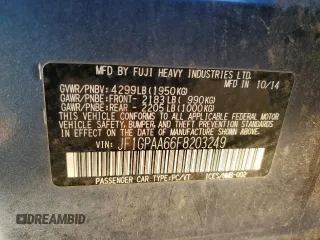 2015 Subaru Impreza 2.0i z VIN JF1GPAA66F8203249, wystawiony jako Copart lot #49758915 z przebiegiem 10 309 mil mil oraz Nie do naprawy • Non repairable. Historia ofert i sprzedaży dostępna na DreamBid. Obrazek 12.