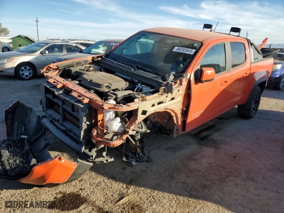 2021 Chevrolet Colorado 4WD ZR2 with VIN 1GCGTEEN6M1115225, listed as a Copart auction lot 88292645 with 56,178 mi miles and Salvage Title. Bid and sale history available at carsss.com. Image 1.