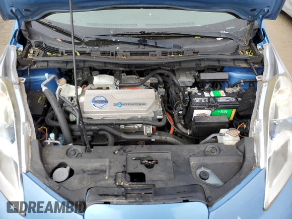 2012 Nissan LEAF SL with VIN JN1AZ0CP2CT021456, listed as a Copart auction lot 56057385 with 55,193 mi miles and Clean Title. Bid and sale history available at DreamBid. Image 11.