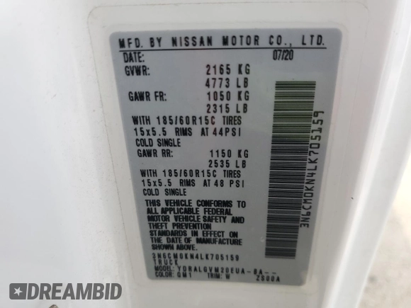 2020 Nissan NV200 SV с VIN 3N6CM0KN4LK705159, выставлен на аукционе Copart как лот 56902345 с пробегом 123 216 миль миль и Списание • Salvage title. История ставок и продаж доступна на DreamBid. Изображение 14.