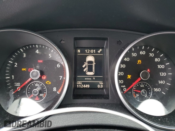 2012 Volkswagen Golf with VIN WVWDB7AJ6CW350682, listed as a Copart auction lot 49307675 with 112,449 mi miles and Salvage Title. Bid and sale history available at DreamBid. Image 9.