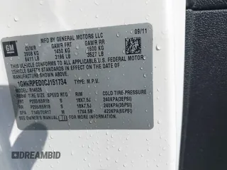 2012 GMC Acadia SLE with VIN 1GKKRPED0CJ151734, listed as a IAAI auction lot 41675616 with 160,872 mi miles. Bid and sale history available at carsss.com. Image 9.