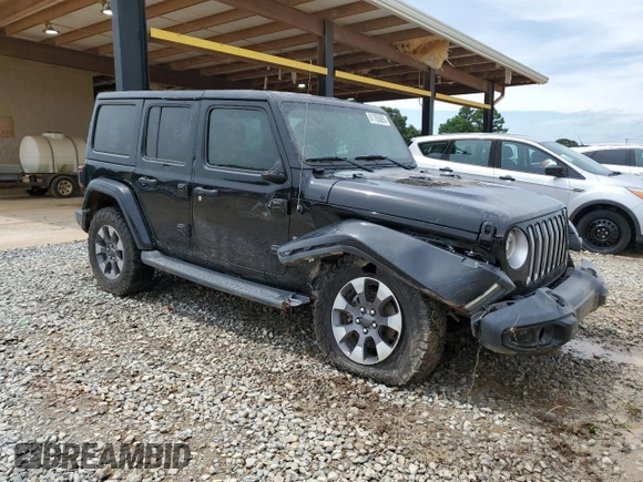 2018 Jeep Wrangler Unlimited Sahara with VIN 1C4HJXEG5JW211272, listed as a Copart auction lot 61765625 with 108,010 mi miles and Salvage title. Bid and sale history available at DreamBid. Image 4.