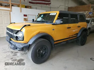 2022 Ford Bronco с VIN 1FMEE5DP6NLA78473, выставлен на аукционе Copart как лот 60377125 с пробегом 36 566 миль миль и Списание • Salvage title. История ставок и продаж доступна на DreamBid. Изображение 1.