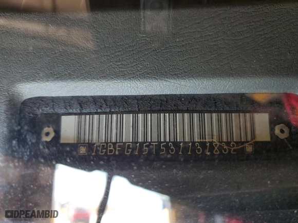 2003 Chevrolet Express Cargo Van YF7 Upfitter with VIN 1GBFG15T531131832, listed as a Copart auction lot 79710574 with 97,840 mi miles and Salvage Title. Bid and sale history available at carsss.com. Image 13.