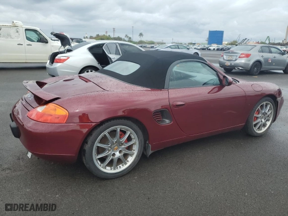 2000 Porsche Boxster S with VIN WP0CB2986YU663153, listed as a Copart auction lot 49165985 with 81,992 mi miles and Clean Title. Bid and sale history available at carsss.com. Image 3.