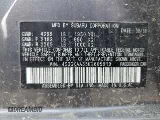 2019 Subaru Impreza с VIN 4S3GKAA65K3605019, выставлен на аукционе Copart как лот 59441175 с пробегом 100 427 миль миль и Чистый • Clean title. История ставок и продаж доступна на DreamBid. Изображение 13.