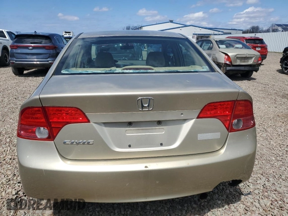 2007 Honda Civic Sdn LX with VIN 1HGFA16527L049887, listed as a Copart auction lot 52969365 with 197,874 mi miles and Salvage Title. Bid and sale history available at carsss.com. Image 6.