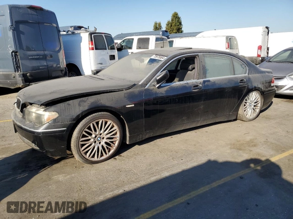 2003 BMW 7 Series 745Li with VIN WBAGN63453DR13798, listed as a Copart auction lot 73981844 with 156,080 mi miles and Clean Title. Bid and sale history available at carsss.com. Image 1.