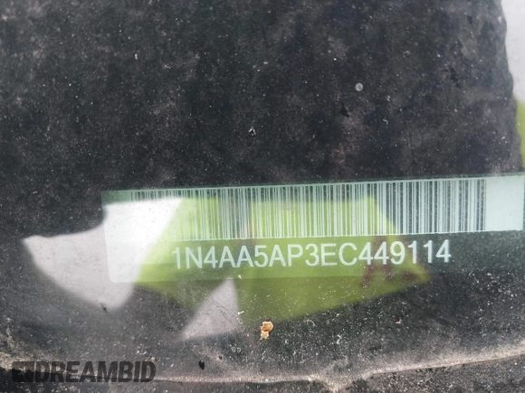 2014 Nissan Maxima S with VIN 1N4AA5AP3EC449114, listed as a IAAI auction lot 42691339 with 61,663 mi miles and . Bid and sale history available at DreamBid. Image 18.