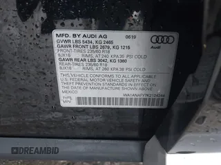 2019 Audi Q5 Premium with VIN WA1ANAFY7K2124244, listed as a IAAI auction lot 41251080 with 101,767 mi miles. Bid and sale history available at carsss.com. Image 9.