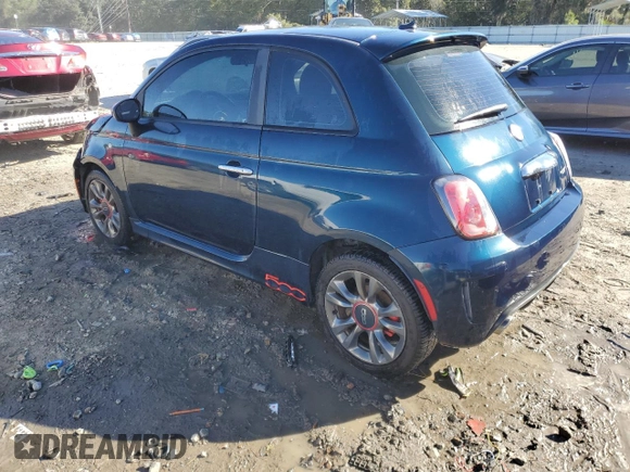 2015 FIAT 500 Turbo with VIN 3C3CFFHH3FT500548, listed as a Copart auction lot 81249704 with 128,388 mi miles and Salvage Title. Bid and sale history available at carsss.com. Image 2.