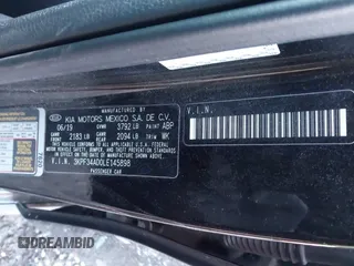 2020 Kia Forte GT-Line with VIN 3KPF34AD0LE145898, listed as a IAAI auction lot 41293548 with 48,555 mi miles. Bid and sale history available at carsss.com. Image 9.