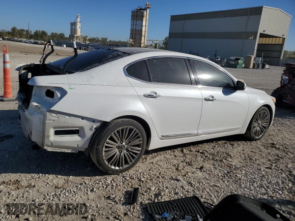 2015 Kia Cadenza Premium with VIN KNALN4D7XF5172879, listed as a Copart auction lot 76345394 with 124,492 mi miles and Salvage Title. Bid and sale history available at carsss.com. Image 3.