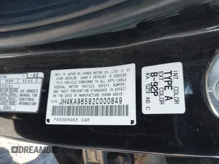 2002 Acura RL с VIN JH4KA96592C000849, выставлен на аукционе IAAI как лот 41159027 с пробегом Не указан миль и . История ставок и продаж доступна на DreamBid. Изображение 9.