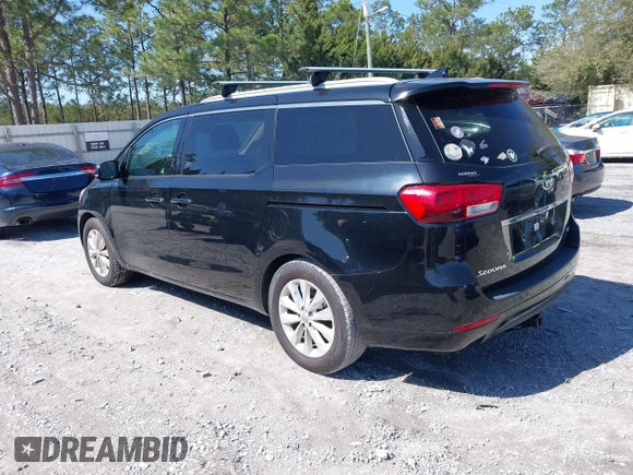 2017 Kia Sedona EX with VIN KNDMC5C13H6263232, listed as a IAAI auction lot 41733170 with 102,026 mi miles. Bid and sale history available at carsss.com. Image 3.