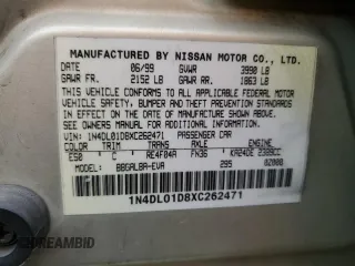 1999 Nissan Altima XE with VIN 1N4DL01D8XC262471, listed as a Copart auction lot 81744974 with 155,009 mi miles and Salvage Title. Bid and sale history available at carsss.com. Image 12.