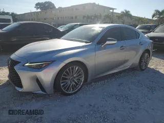2023 Lexus IS with VIN JTHDA1D28P5127204, listed as a Copart auction lot 42955265 with 8,791 mi miles and Non Repairable. Bid and sale history available at carsss.com. Image 1.