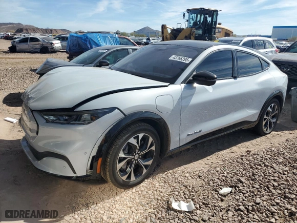2022 Ford Mustang Mach-E Premium with VIN 3FMTK3R73NMA57169, listed as a Copart auction lot 43766295 with NaN miles and Salvage Title. Bid and sale history available at carsss.com. Image 1.