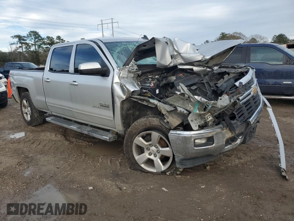2015 Chevrolet Silverado 1500 LT with VIN 3GCUKREC9FG454013, listed as a Copart auction lot 43319665 with Not Provided miles and Salvage Title. Bid and sale history available at DreamBid. Image 4.