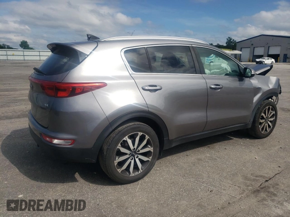 2017 Kia Sportage EX with VIN KNDPNCAC5H7185272, listed as a Copart auction lot 57996925 with 136,836 mi miles and Salvage title. Bid and sale history available at DreamBid. Image 3.