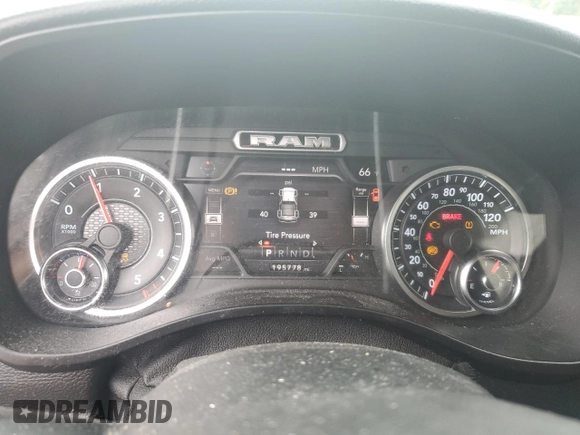 2020 Ram 1500 Big Horn with VIN 1C6SRFFM8LN224711, listed as a Copart auction lot 72224464 with 195,778 mi miles and Salvage Title. Bid and sale history available at carsss.com. Image 9.