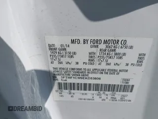 2014 Ford F-150 XL with VIN 1FTMF1CM9EKD53806, listed as a IAAI auction lot 42137550 with 138,888 mi miles and . Bid and sale history available at carsss.com. Image 9.