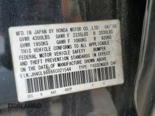2006 Acura TSX z VIN JH4CL96866C021544, wystawiony jako Copart lot #56927425 z przebiegiem 204 756 mil mil oraz Szkoda całkowita • Salvage title. Historia ofert i sprzedaży dostępna na DreamBid. Obrazek 13.