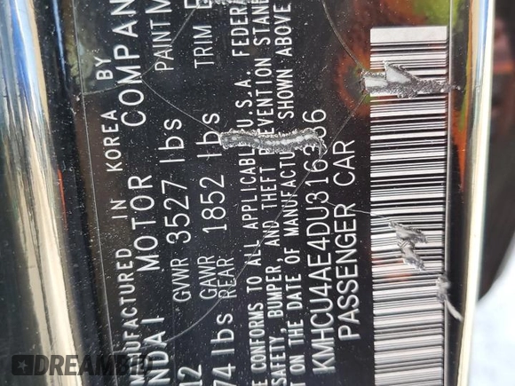 2013 Hyundai Accent GLS with VIN KMHCU4AE4DU316336, listed as a Copart auction lot 53473585 with 139,140 mi miles and Salvage Title. Bid and sale history available at carsss.com. Image 13.