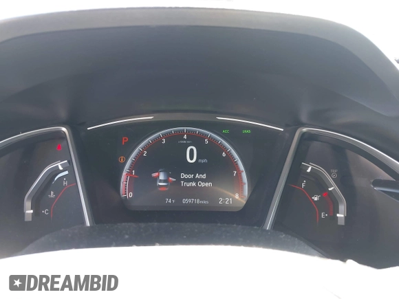 2019 Honda Civic Sedan Sport with VIN 2HGFC2F82KH519464, listed as a IAAI auction lot 41940030 with 59,718 mi miles. Bid and sale history available at carsss.com. Image 7.