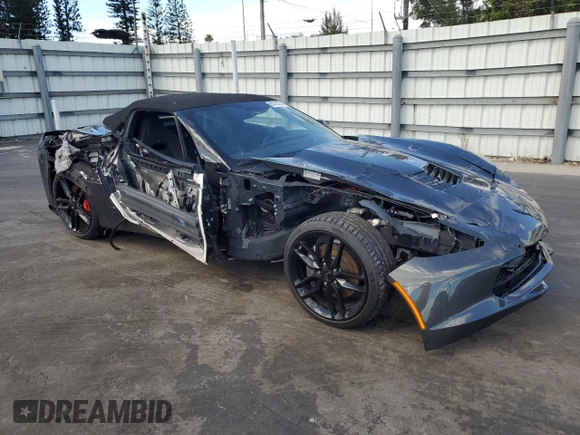2017 Chevrolet Corvette Z51 2LT with VIN 1G1YK3D78H5111117, listed as a Copart auction lot 83783744 with 0 mi miles and Salvage Title. Bid and sale history available at carsss.com. Image 4.