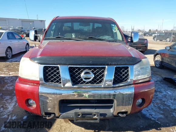 2005 Nissan Titan LE with VIN 1N6AA07B55N503619, listed as a IAAI auction lot 41411281 with 177,538 mi miles. Bid and sale history available at carsss.com. Image 6.
