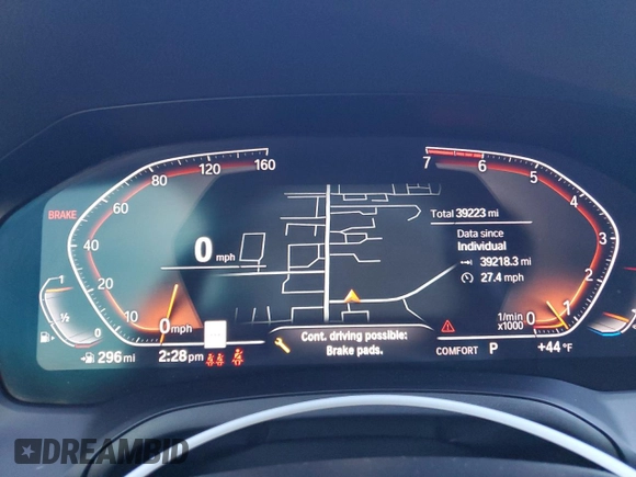2022 BMW 4 Series 430i xDrive with VIN WBA73AP02NCJ68162, listed as a Copart auction lot 45458055 with 39,223 mi miles and Salvage Title. Bid and sale history available at DreamBid. Image 9.