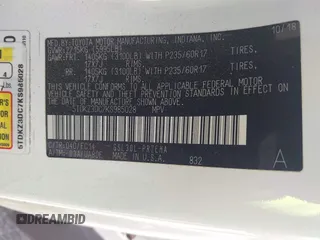 2019 Toyota Sienna LE Auto Access Seat with VIN 5TDKZ3DC7KS985028, listed as a IAAI auction lot 41757413 with 65,865 mi miles and . Bid and sale history available at DreamBid. Image 9.