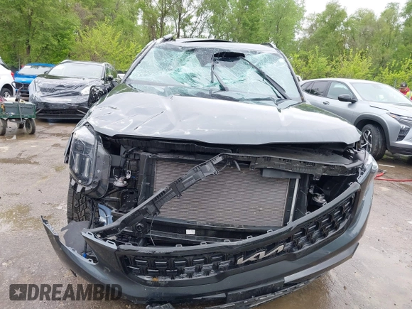 2024 Kia Telluride SX Prestige X-Line z VIN 5XYP5DGC9RG530255, wystawiony jako IAAI lot #42126741 z przebiegiem 8 595 mil mil oraz . Historia ofert i sprzedaży dostępna na DreamBid. Obrazek 6.