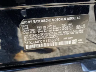 2020 BMW X5 M50i with VIN 5UXJU4C07LLE45691, listed as a Copart auction lot 42826395 with 41,108 mi miles and Salvage Title. Bid and sale history available at DreamBid. Image 16.