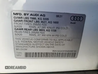 2022 Audi e-tron Premium with VIN WA1AAAGE5NB006164, listed as a Copart auction lot 79692604 with 15,918 mi miles and Salvage Title. Bid and sale history available at carsss.com. Image 14.