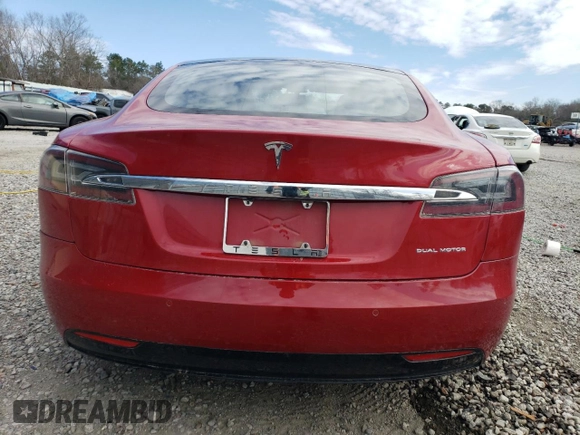 2020 Tesla Model S Long Range with VIN 5YJSA1E26LF353676, listed as a Copart auction lot 46467155 with 57,189 mi miles and Salvage Title. Bid and sale history available at carsss.com. Image 6.