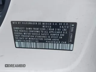 2014 Volkswagen Jetta SE z VIN 3VWD17AJ8EM211169, wystawiony jako IAAI lot #41978416 z przebiegiem 141 545 mil mil oraz . Historia ofert i sprzedaży dostępna na DreamBid. Obrazek 9.