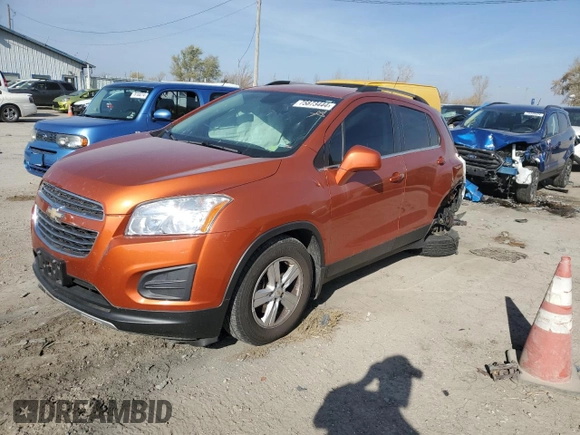 2016 Chevrolet Trax LT with VIN KL7CJLSB4GB605693, listed as a Copart auction lot 75873444 with 86,137 mi miles and Salvage Title. Bid and sale history available at carsss.com. Image 1.