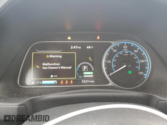 2023 Nissan LEAF S with VIN 1N4AZ1BV7PC556149, listed as a Copart auction lot 54607865 with 5,327 mi miles and Salvage Title. Bid and sale history available at DreamBid. Image 9.