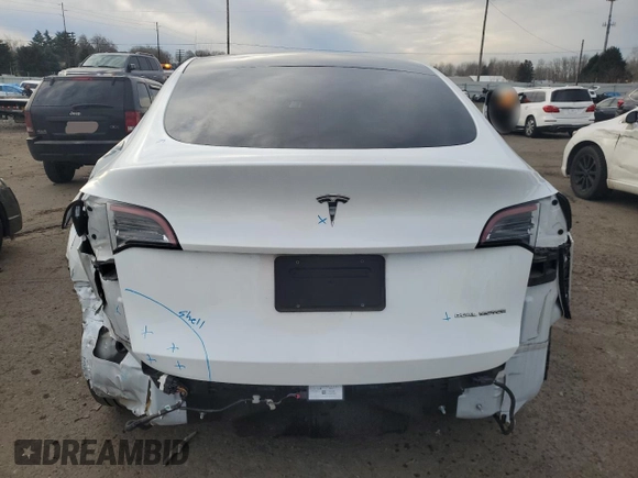 2023 Tesla Model Y Long Range with VIN 7SAYGDEE3PA130988, listed as a Copart auction lot 42172185 with 112,136 mi miles and Salvage Title. Bid and sale history available at DreamBid. Image 6.