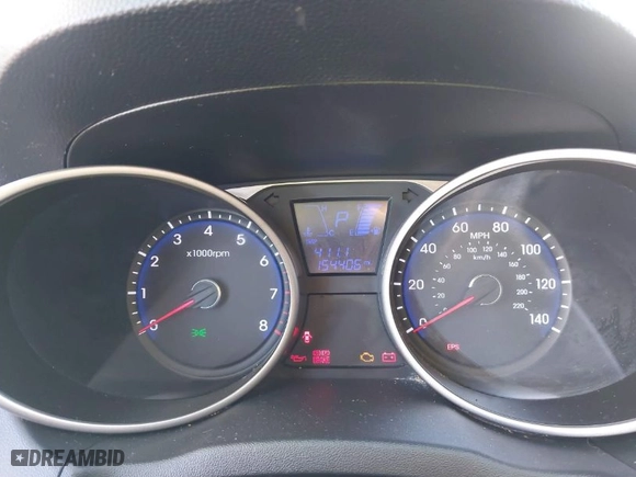 2013 Hyundai Tucson GLS with VIN KM8JU3AC4DU616121, listed as a IAAI auction lot 41284719 with 154,406 mi miles. Bid and sale history available at carsss.com. Image 7.