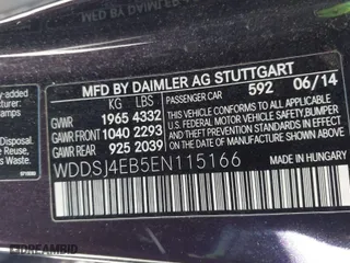2014 Mercedes-Benz CLA-Class CLA 250 with VIN WDDSJ4EB5EN115166, listed as a IAAI auction lot 41338306 with 139,003 mi miles. Bid and sale history available at carsss.com. Image 9.