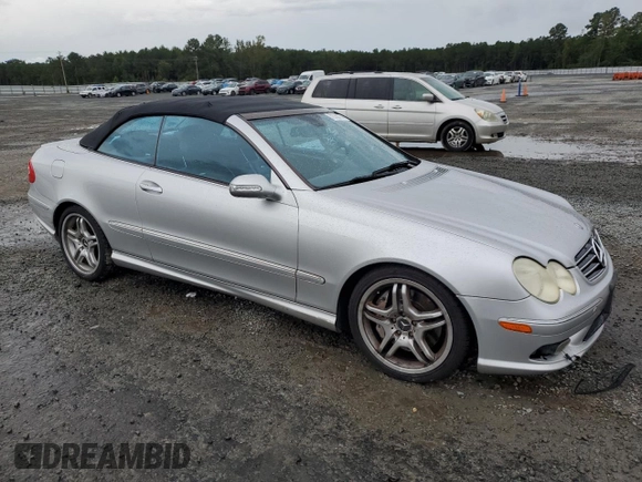 2005 Mercedes-Benz CLK-Class AMG with VIN WDBTK76G85T043932, listed as a Copart auction lot 72786774 with 105,682 mi miles and Salvage Title. Bid and sale history available at carsss.com. Image 4.