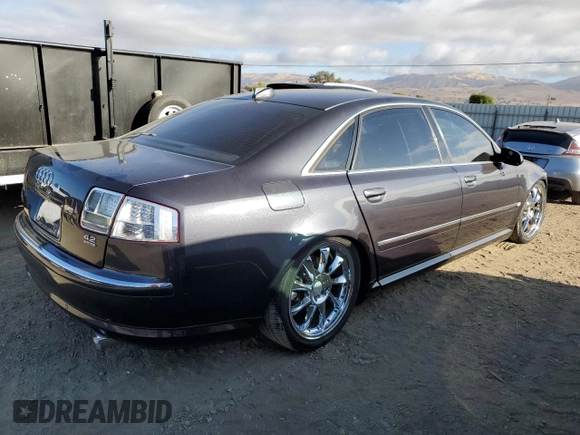 2004 Audi A8 L with VIN WAUML44E24N006328, listed as a Copart auction lot 78451494 with 181,619 mi miles and Salvage Title. Bid and sale history available at carsss.com. Image 3.
