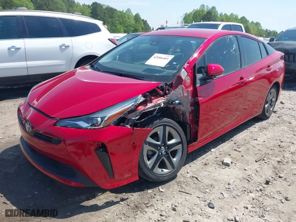 2021 Toyota Prius L Eco with VIN JTDKAMFU3M3138708, listed as a IAAI auction lot 42006401 with 38,876 mi miles. Bid and sale history available at carsss.com. Image 18.