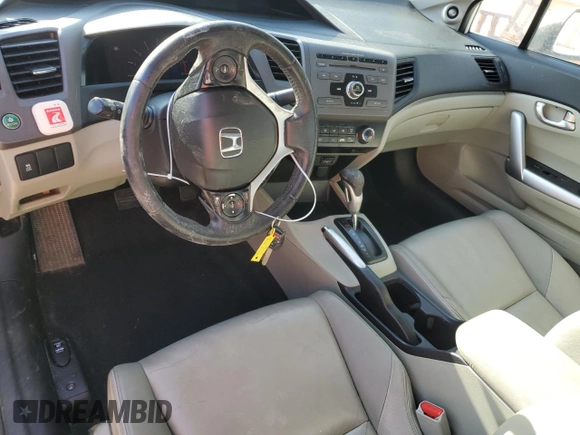 2012 Honda Civic Cpe EX-L with VIN 2HGFG3B15CH532570, listed as a Copart auction lot 87868545 with 137,644 mi miles and Salvage Title. Bid and sale history available at carsss.com. Image 8.