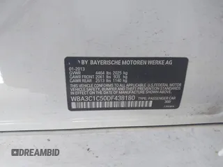 2013 BMW 3 Series 328i with VIN WBA3C1C50DF438180, listed as a IAAI auction lot 42082401 with 206,412 mi miles. Bid and sale history available at carsss.com. Image 9.