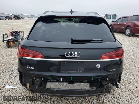 2023 Audi Q5 S line Premium with VIN WA1GAAFYXP2137230, listed as a Copart auction lot 42231835 with 12,662 mi miles and Salvage Title. Bid and sale history available at carsss.com. Image 6.